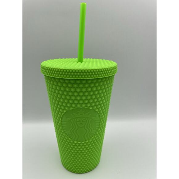 Starbucks Fall 2021 Studded Bling 16oz Grande Tumbler - Neon Green - NEW - Picture 2 of 7
